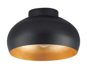 Φωτιστικό Οροφής-Πλαφονιέρα Mogano-2 900554 28×17,5cm 1xE27 40W Black-Gold Eglo
