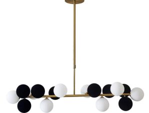 Φωτιστικό Οροφής Κρεμαστό 01462 8xG9 150x120cm Gold-Black-White Luma